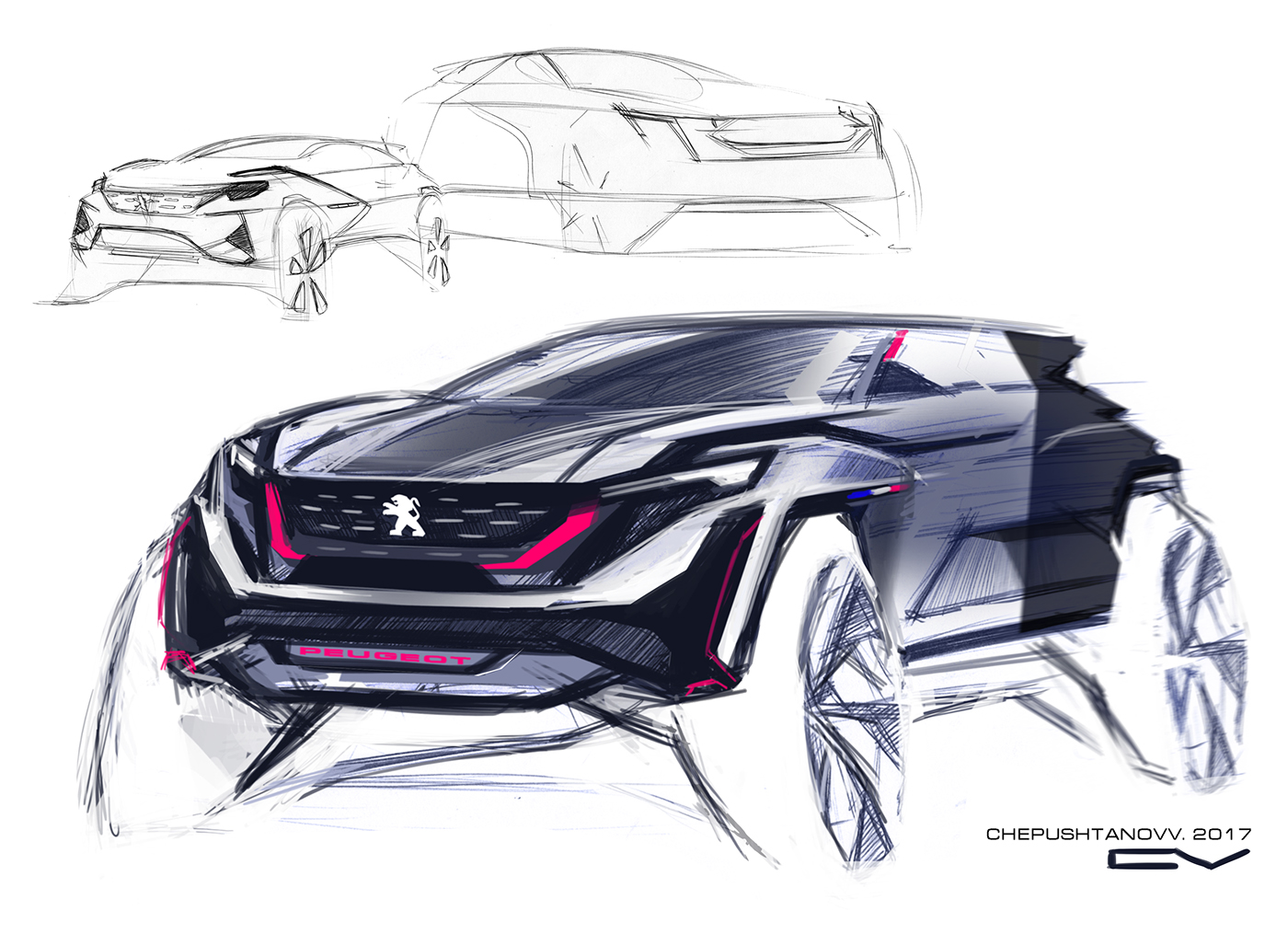 automobile，Hand drawn，aggregate，Multi graph，