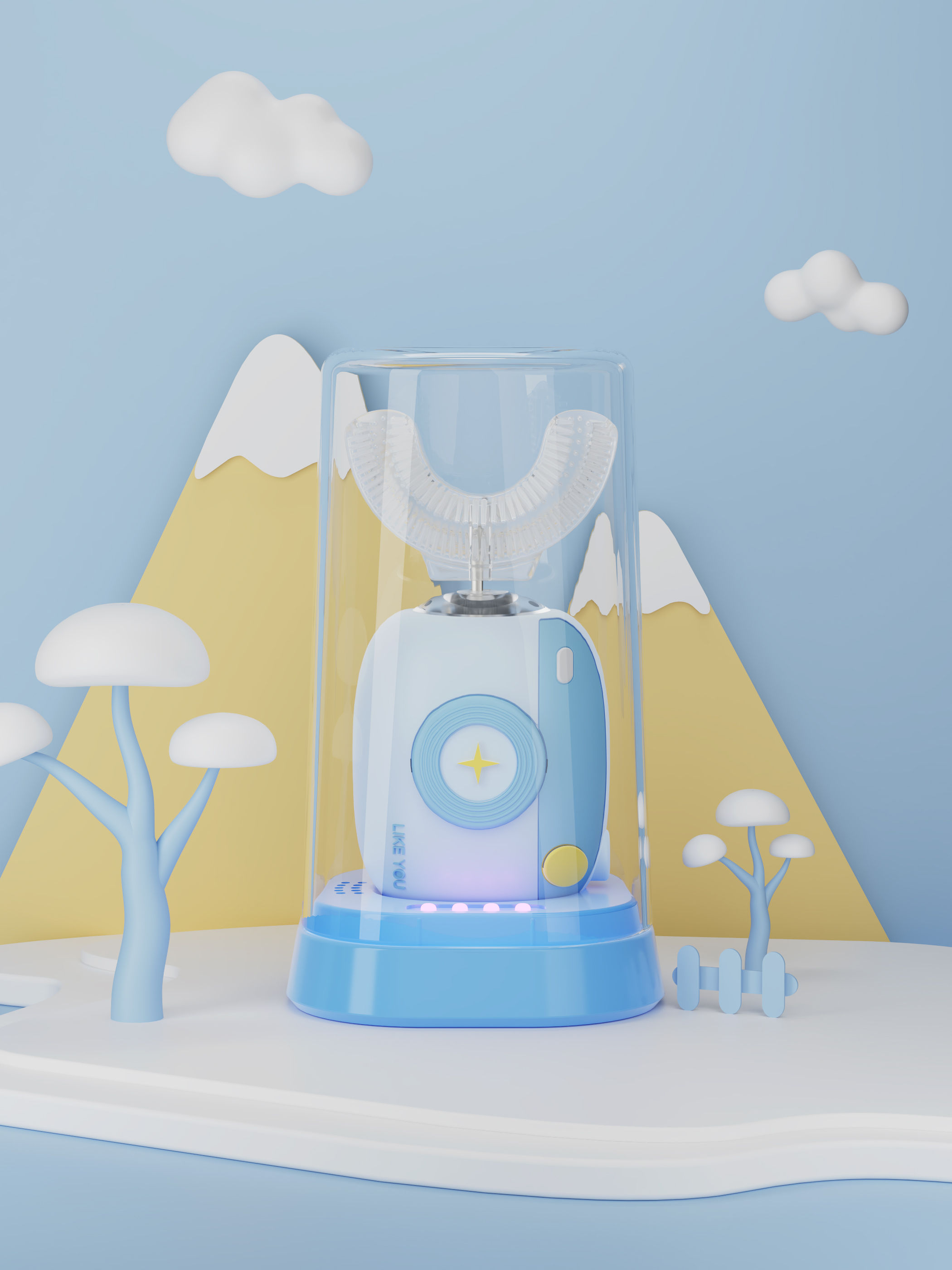 Children's U-shaped toothbrush，Electric toothbrush，