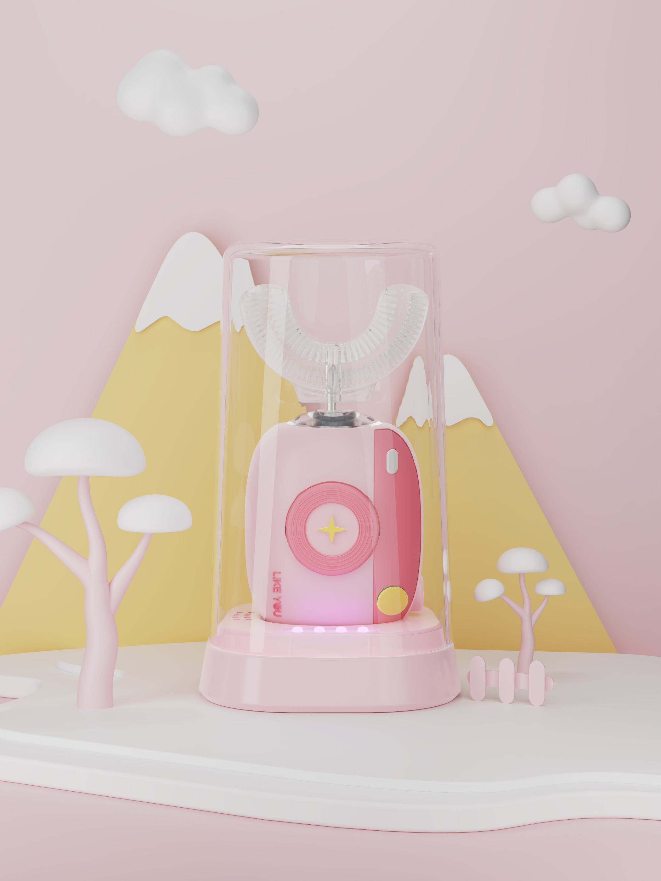 Children's U-shaped toothbrush，Electric toothbrush，