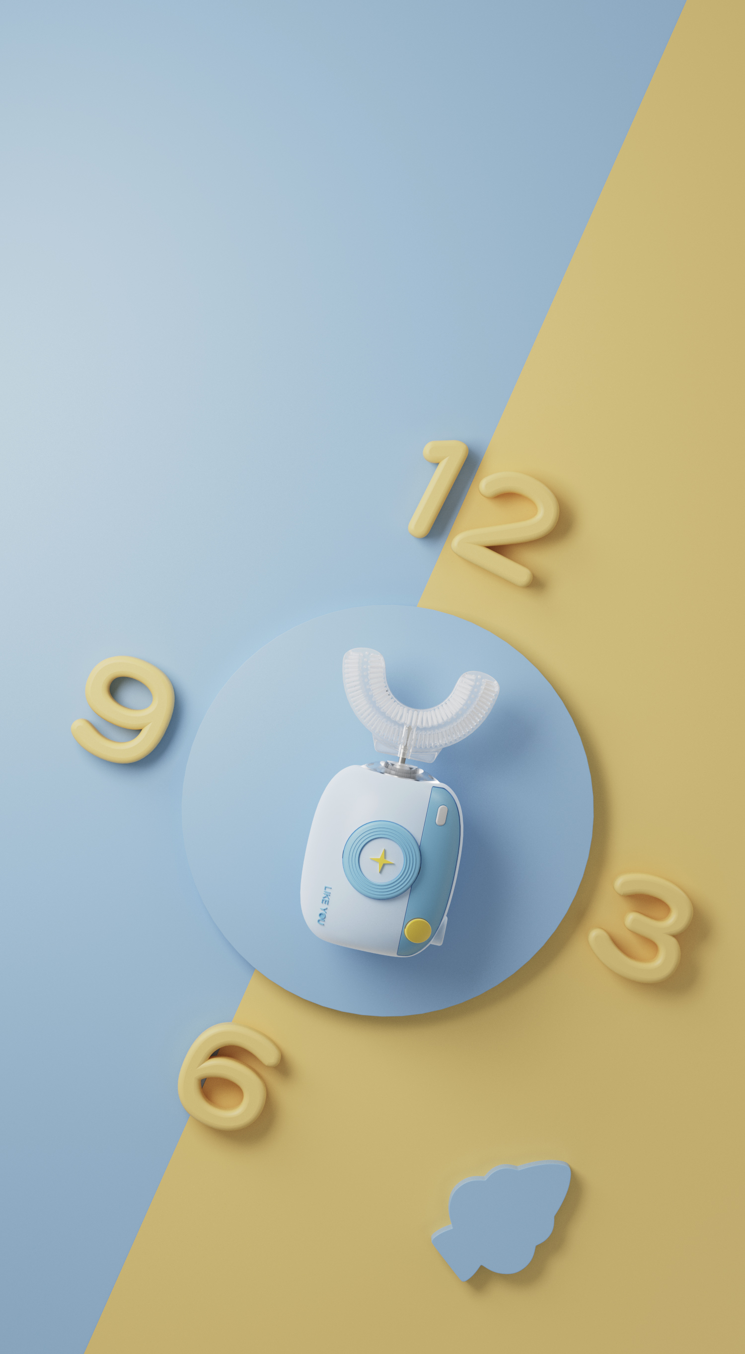 Children's U-shaped toothbrush，Electric toothbrush，