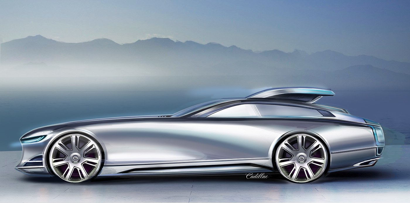 Cadillac，Dual purpose waterway，concept，sketch，