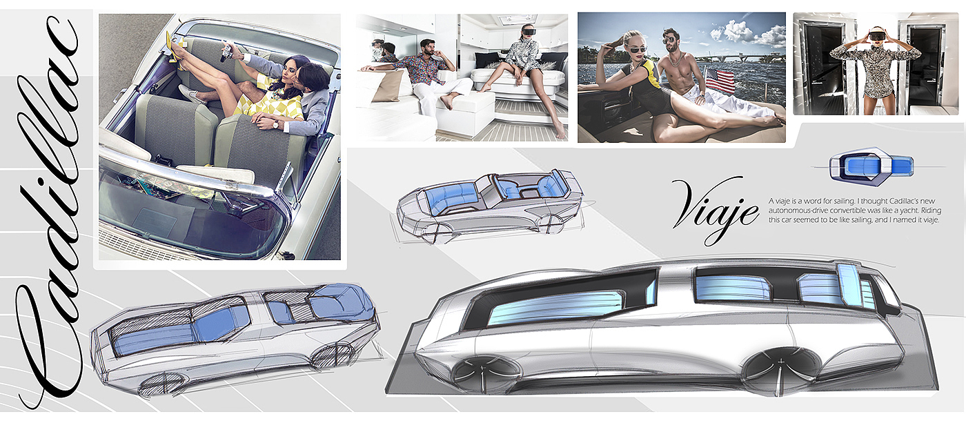 Cadillac，Dual purpose waterway，concept，sketch，