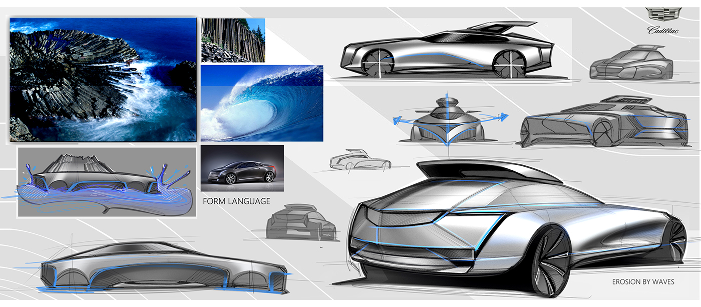 Cadillac，Dual purpose waterway，concept，sketch，