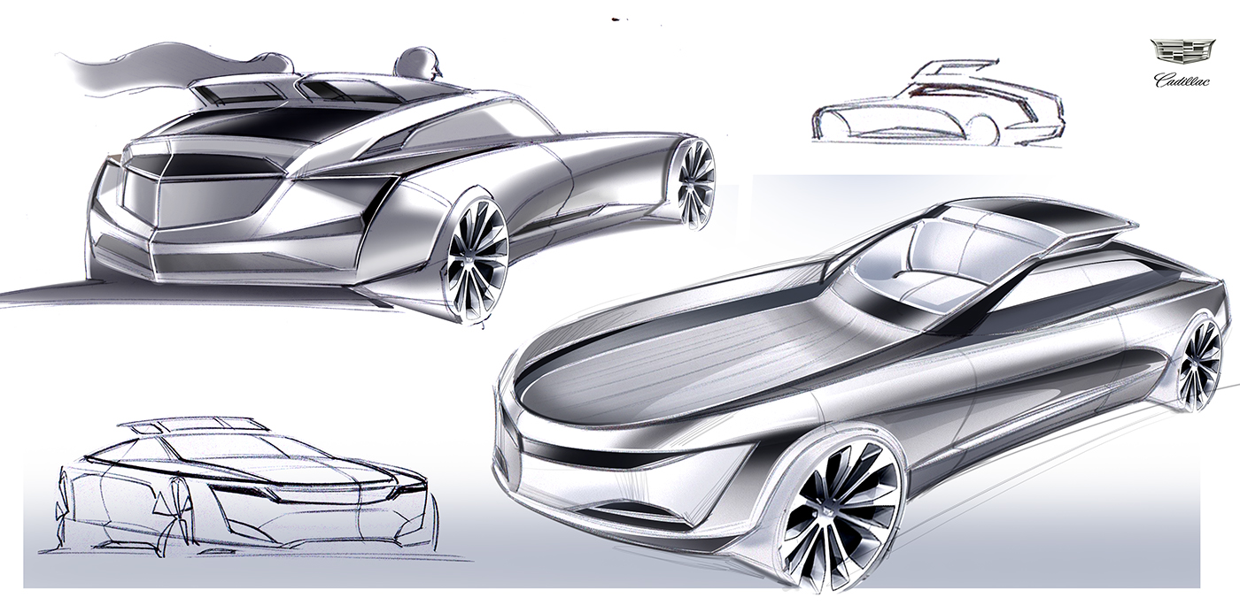 Cadillac，Dual purpose waterway，concept，sketch，