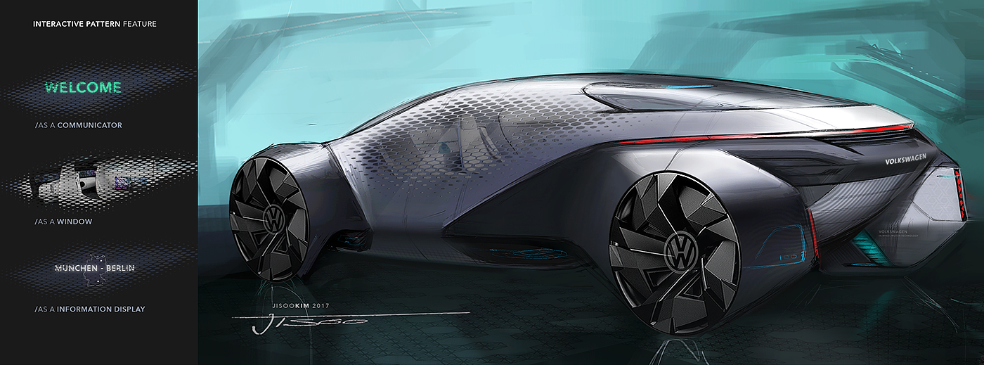 VOLKSWAGEN，Concept car，electric vehicle，modeling，Render，