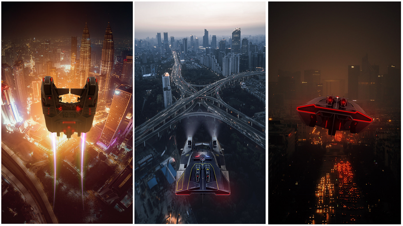 automobile，science fiction，Art，concept，