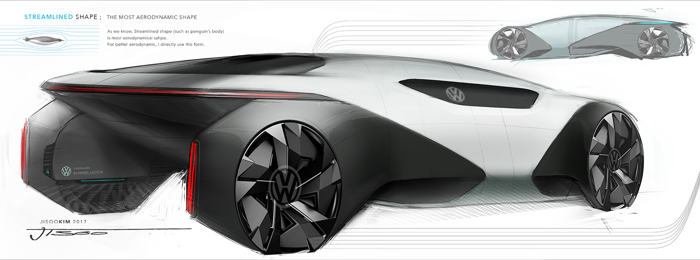 VOLKSWAGEN，Concept car，electric vehicle，modeling，Render，