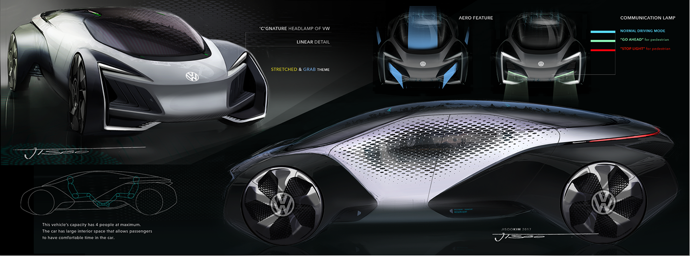 VOLKSWAGEN，Concept car，electric vehicle，modeling，Render，