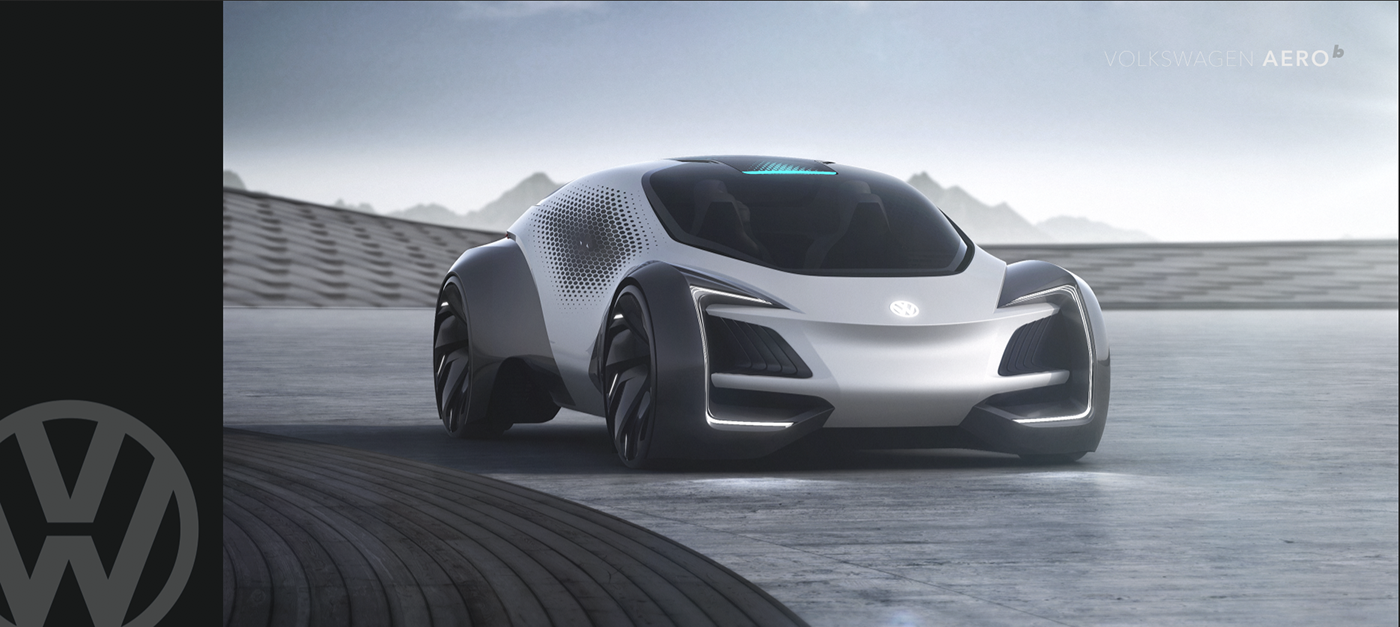 VOLKSWAGEN，Concept car，electric vehicle，modeling，Render，