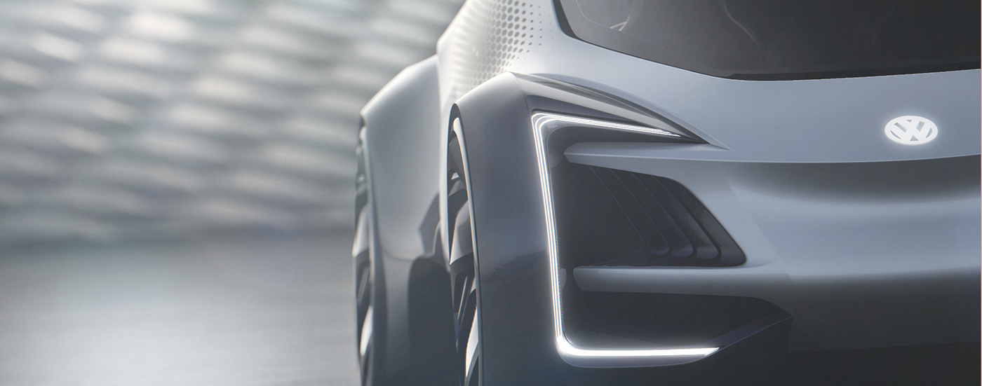 VOLKSWAGEN，Concept car，electric vehicle，modeling，Render，