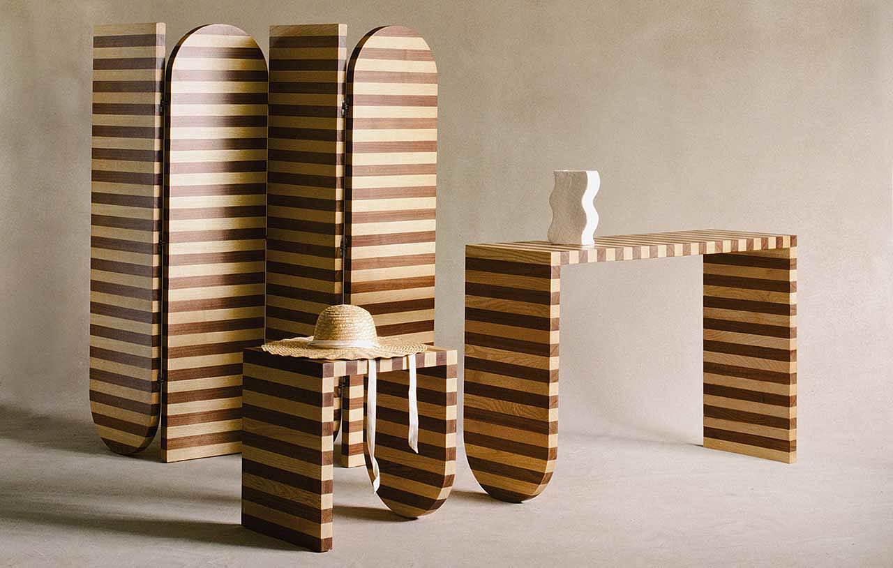 furniture，stripe，wooden ，Side table，screen，