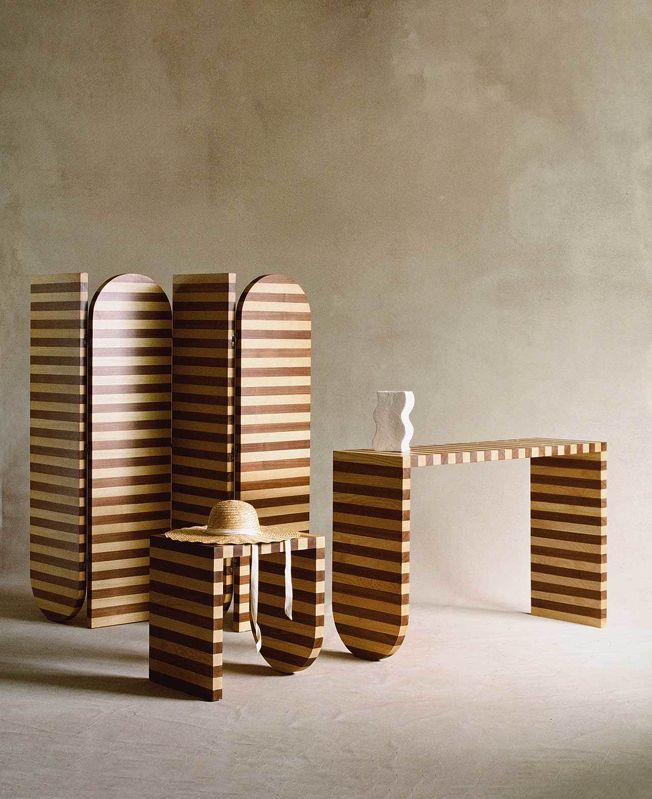 furniture，stripe，wooden ，Side table，screen，