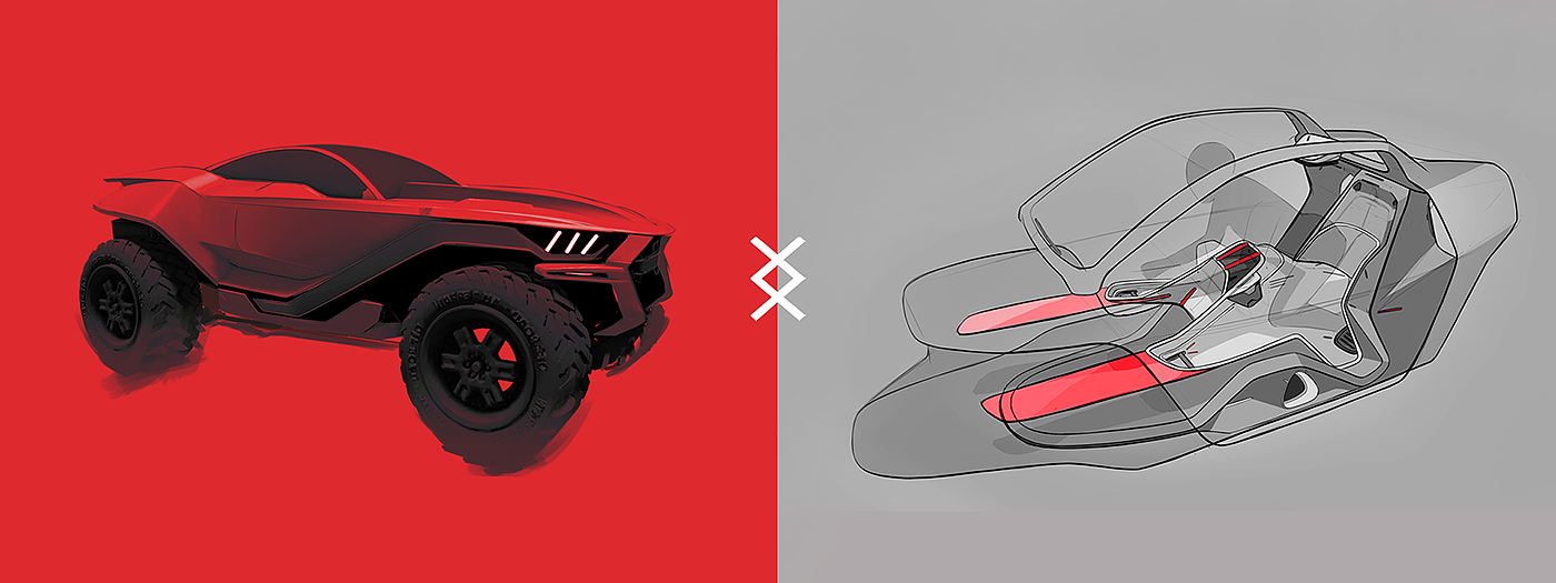 Off-road vehicle，gules，Ford，science fiction，