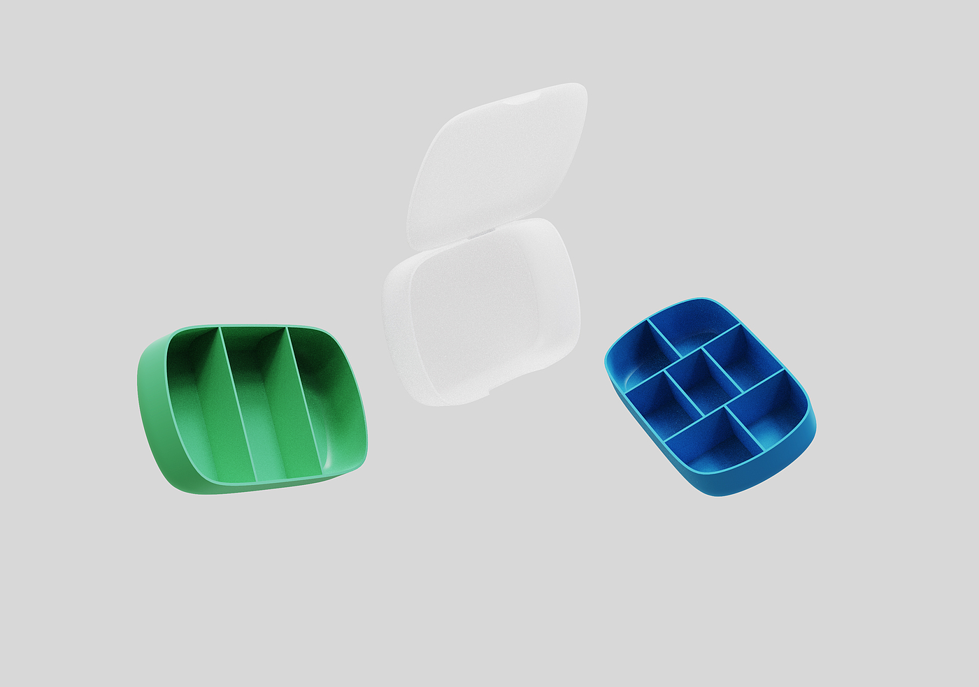 Medicine box，product design，Simple design，translucent material ，
