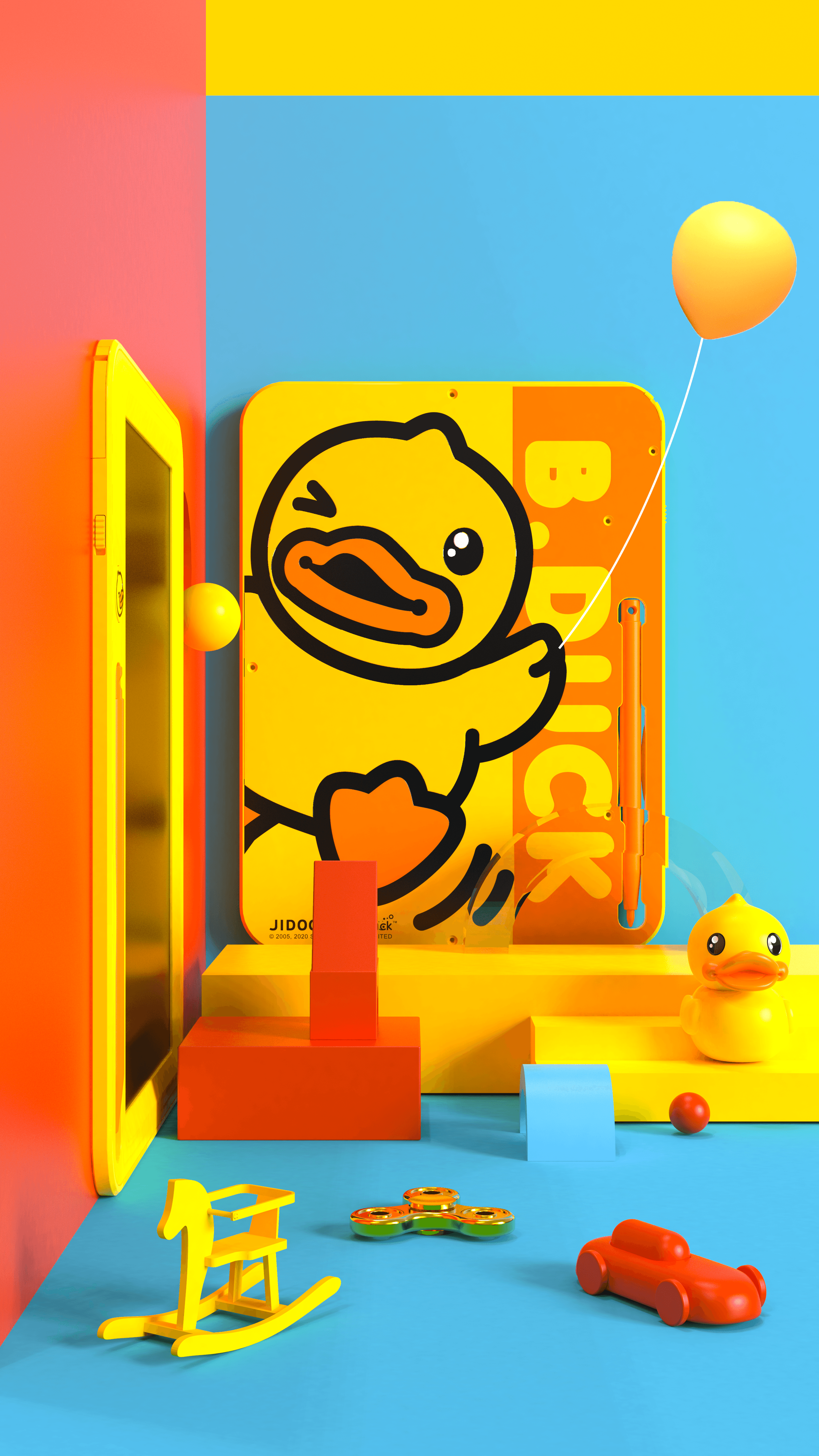 b.duck小黄鸭 8.5寸儿童彩色液晶手写板 - 普象网