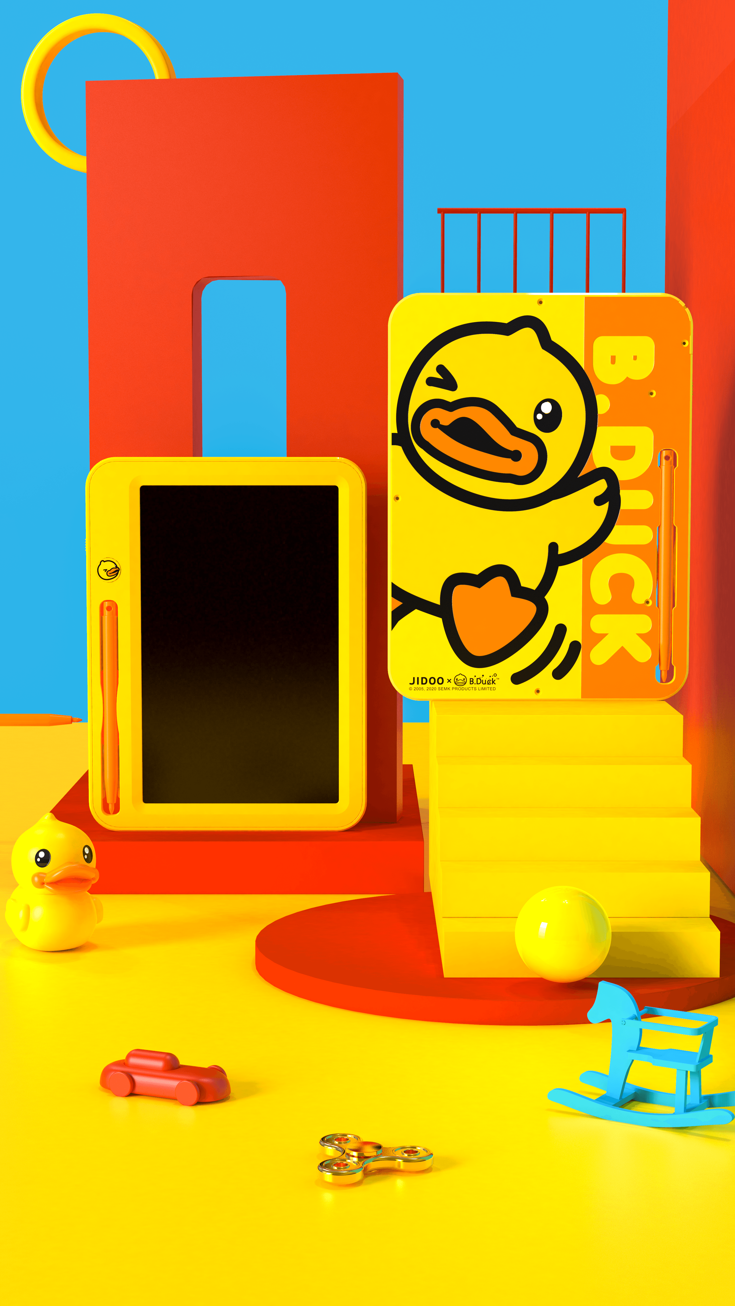 B.DUCK，Yellow duck，liquid crystal，Hand drawn，Handwriting board，IP，Tide play，draw，