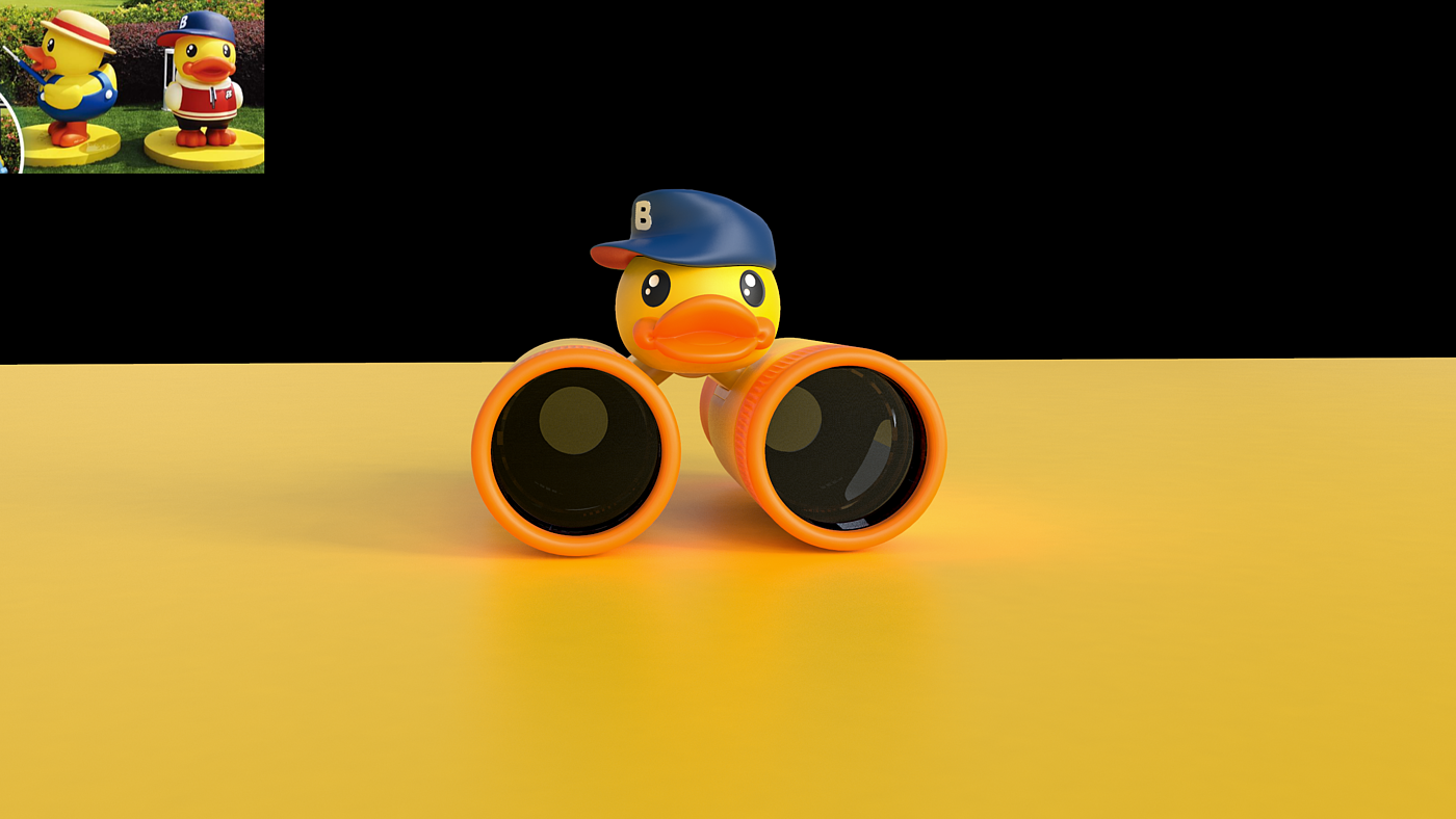 B.DUCK，Yellow duck，telescope，Toys，IP，Tide play，outdoors，motion，