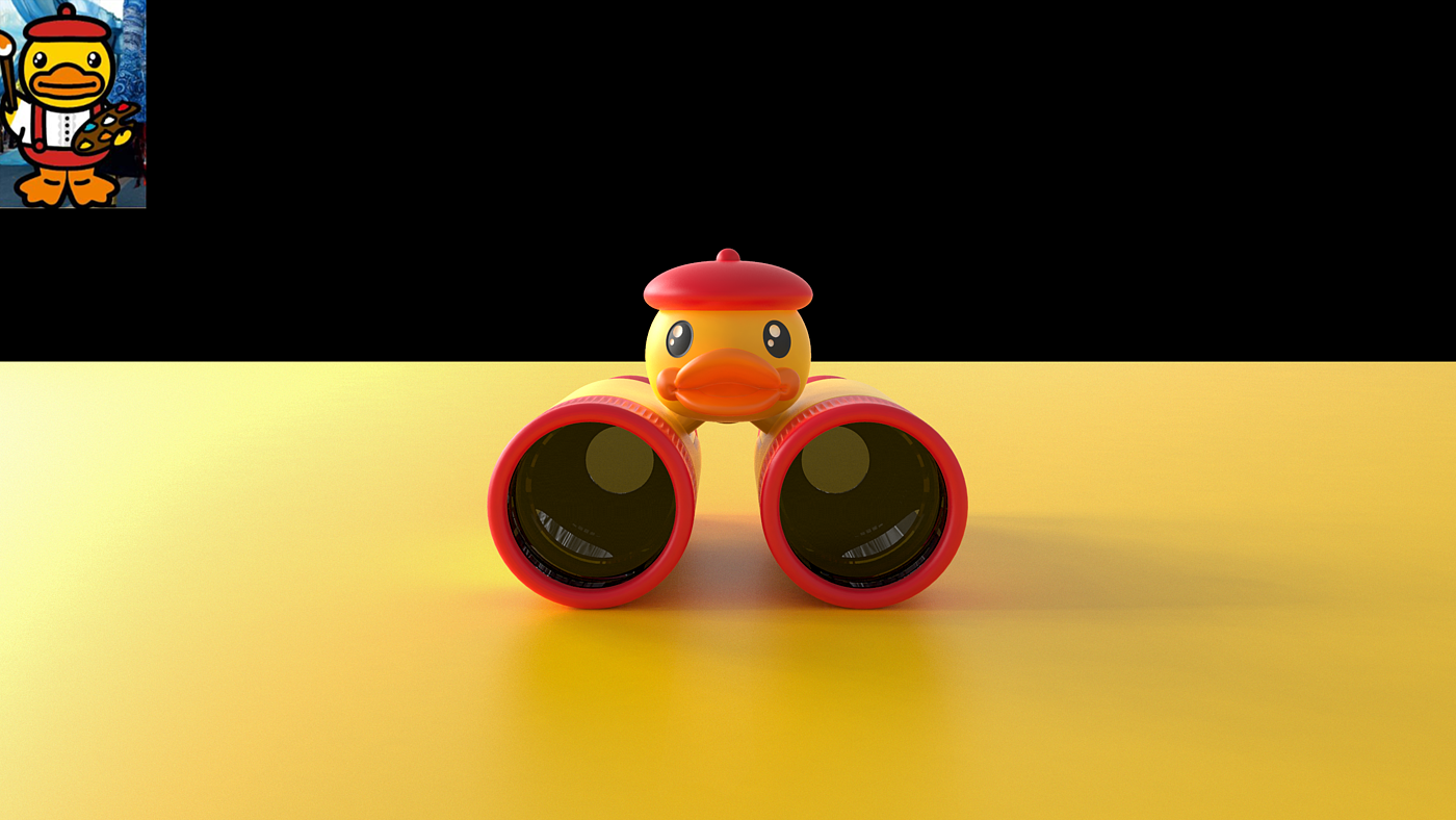 B.DUCK，Yellow duck，telescope，Toys，IP，Tide play，outdoors，motion，