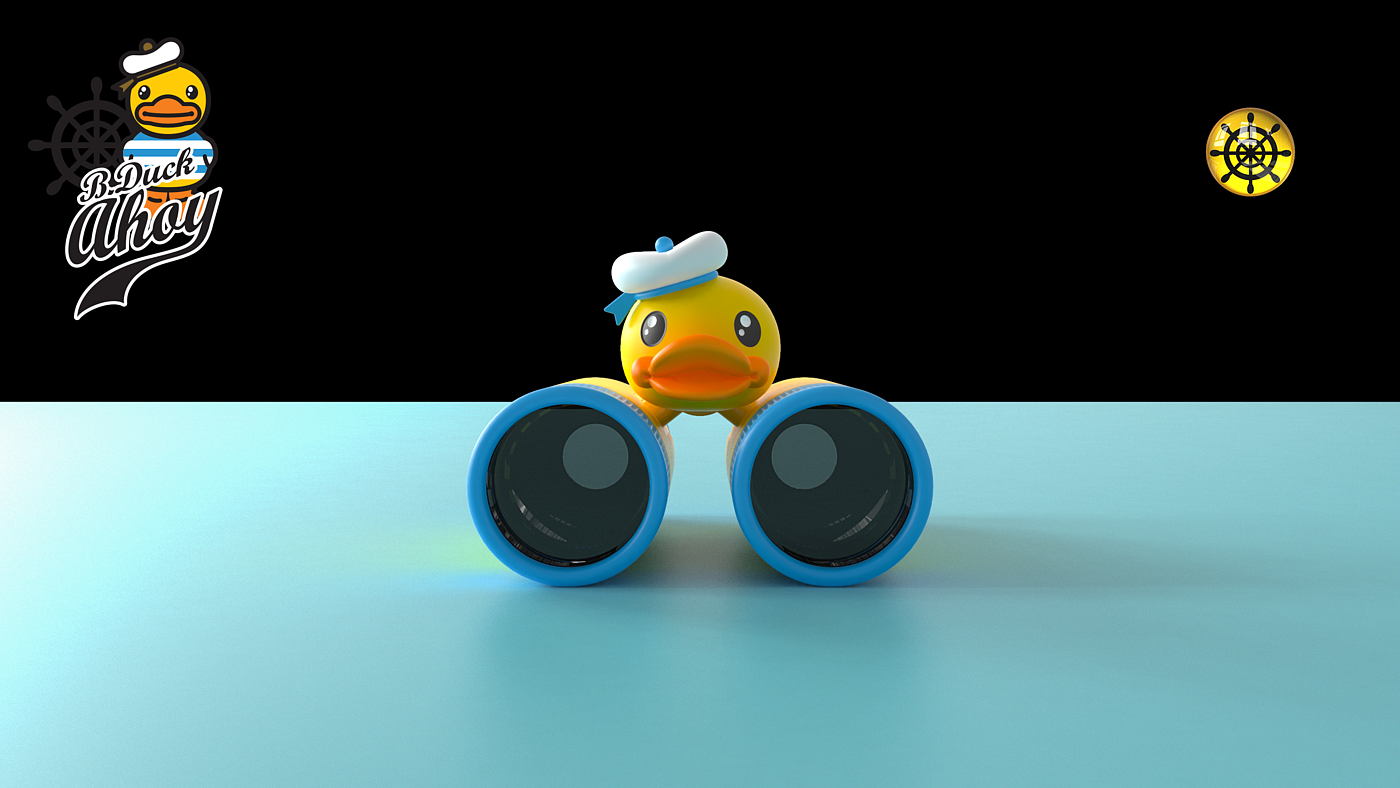 B.DUCK，Yellow duck，telescope，Toys，IP，Tide play，outdoors，motion，