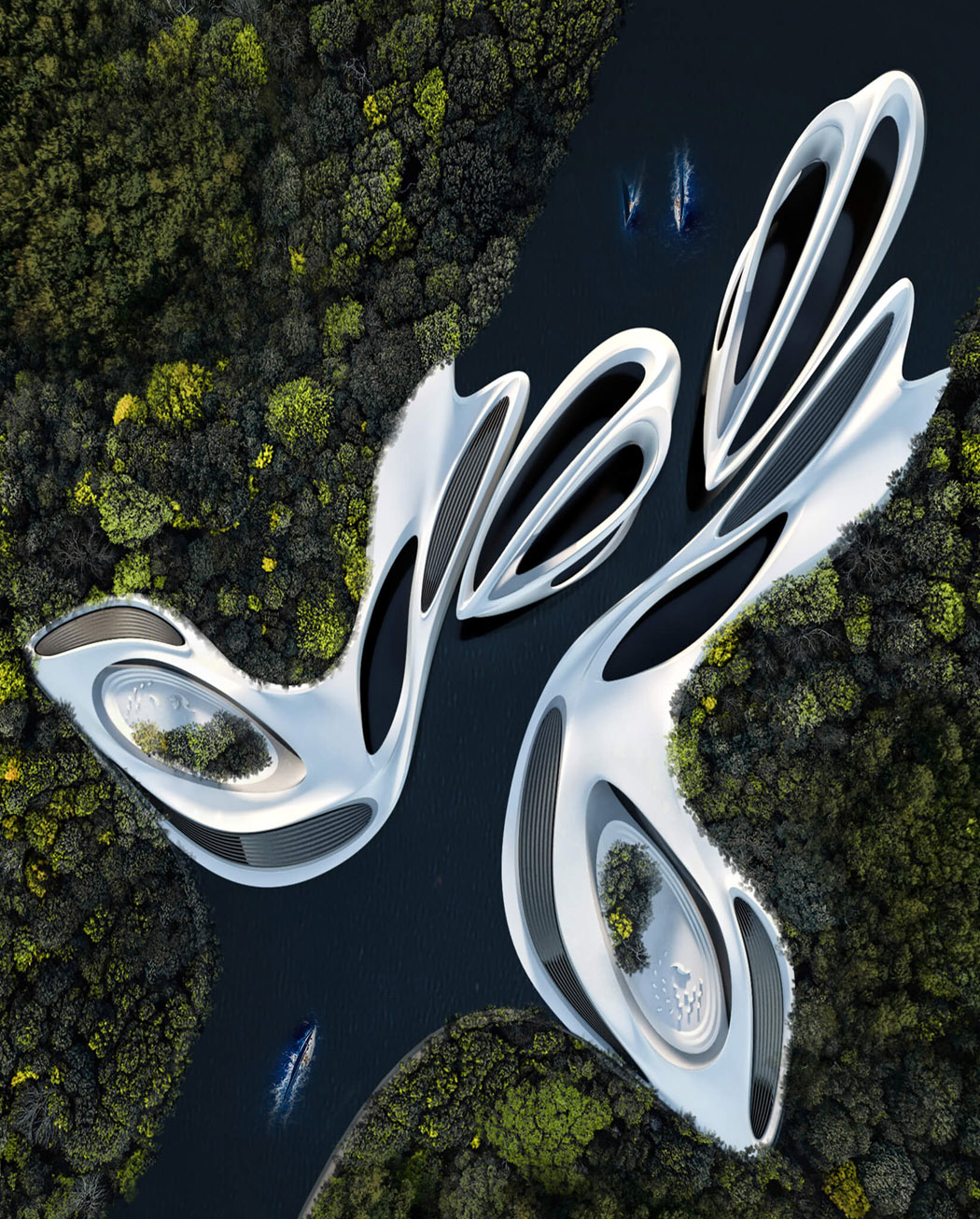 on vacation，Architectural design，Floating yacht，