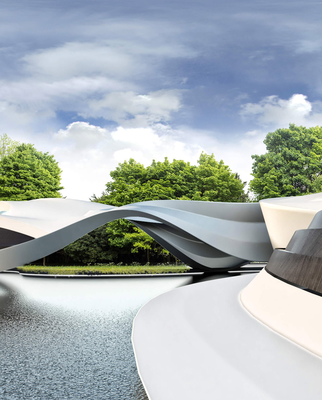 on vacation，Architectural design，Floating yacht，