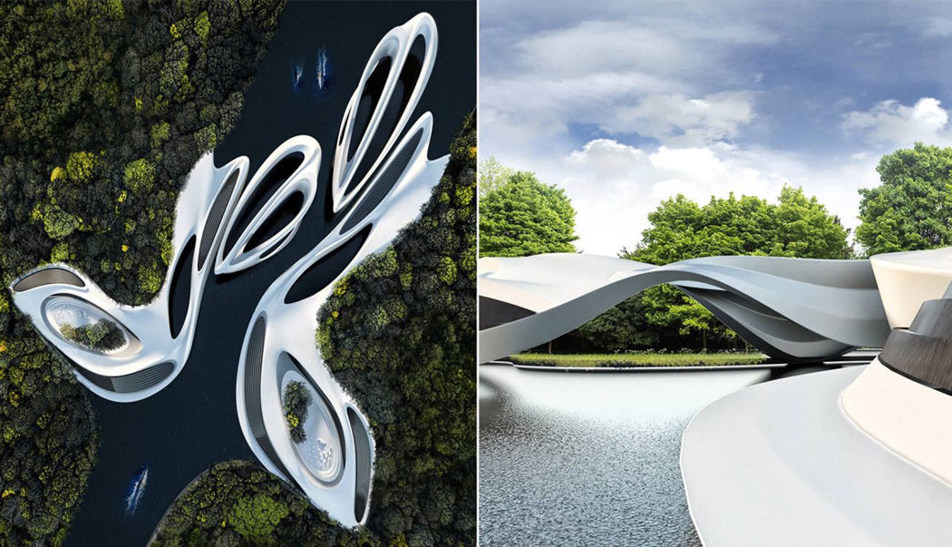 on vacation，Architectural design，Floating yacht，