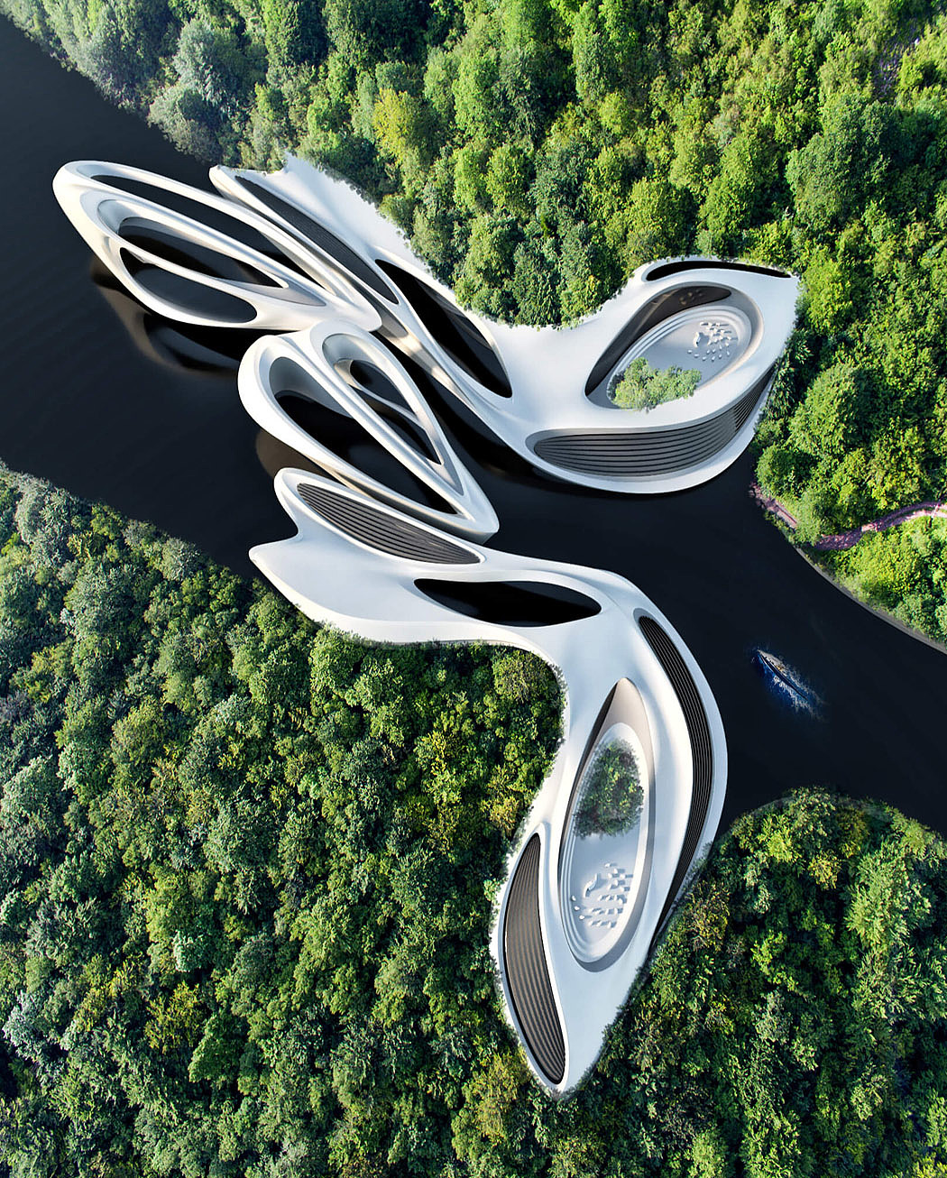 on vacation，Architectural design，Floating yacht，
