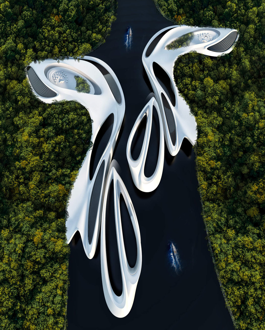 on vacation，Architectural design，Floating yacht，