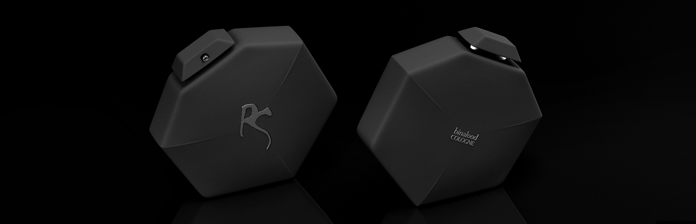 Perfume bottle，Man machine relationship，hexagon，