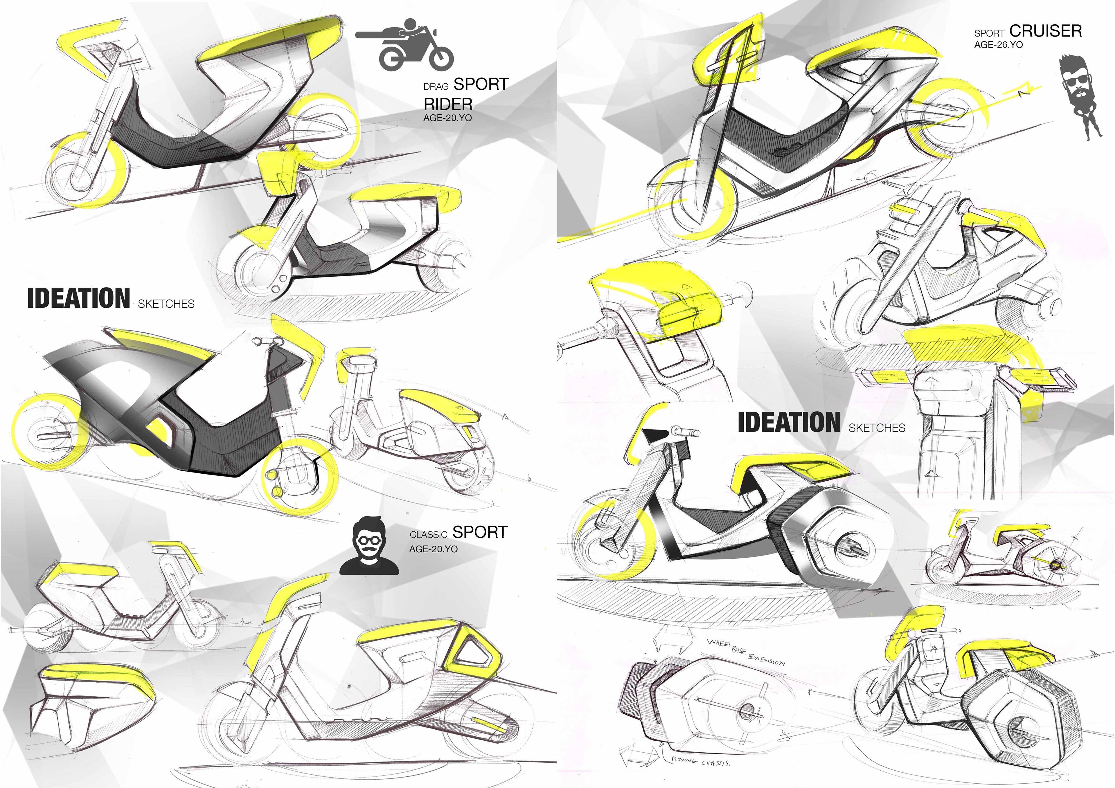 Hand drawn，motorcycle，Great God's small picture book series，