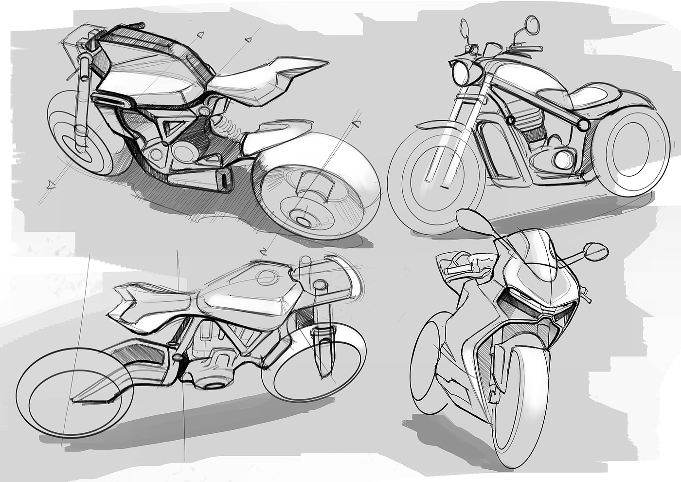 Hand drawn，motorcycle，Great God's small picture book series，