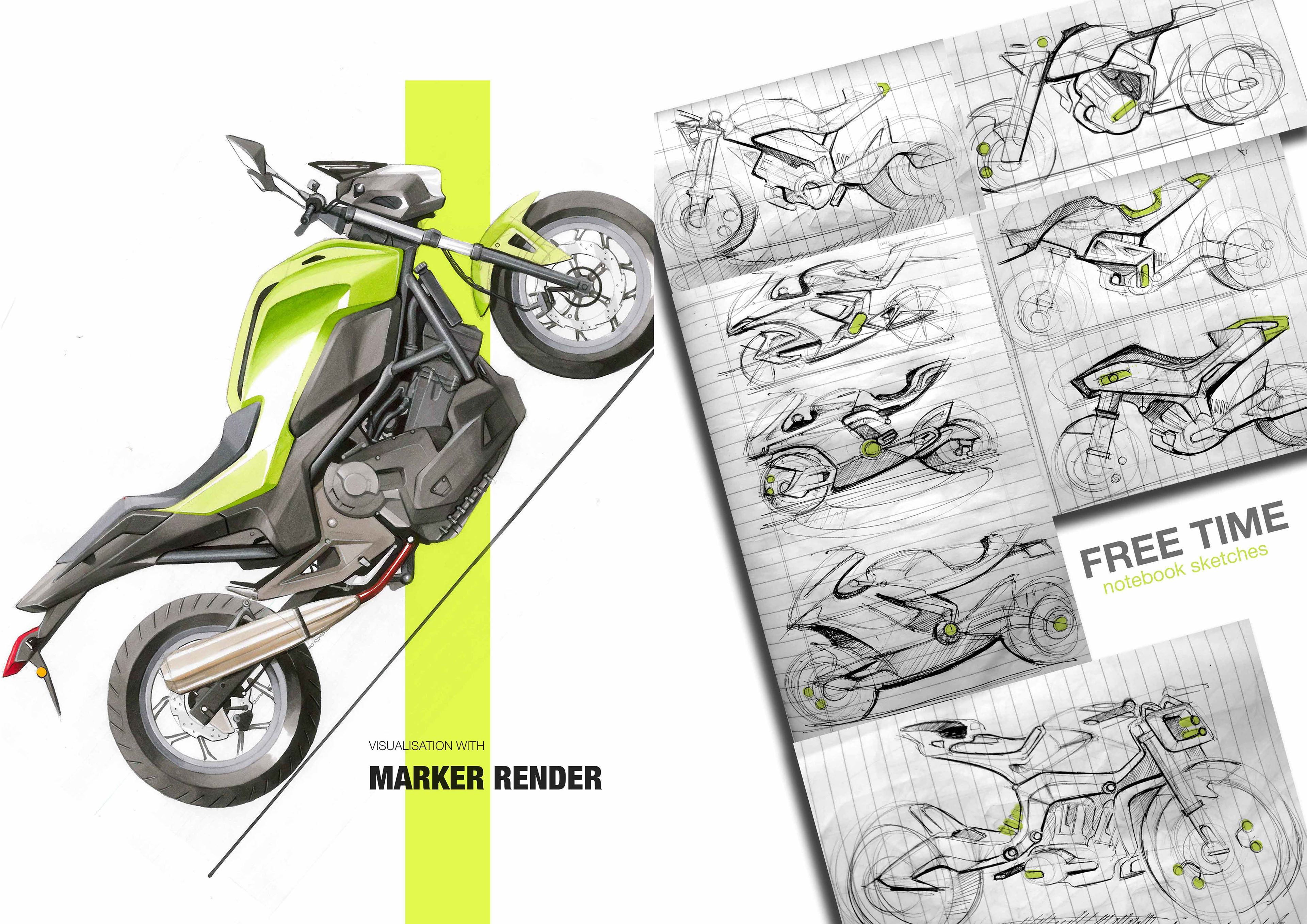 Hand drawn，motorcycle，Great God's small picture book series，