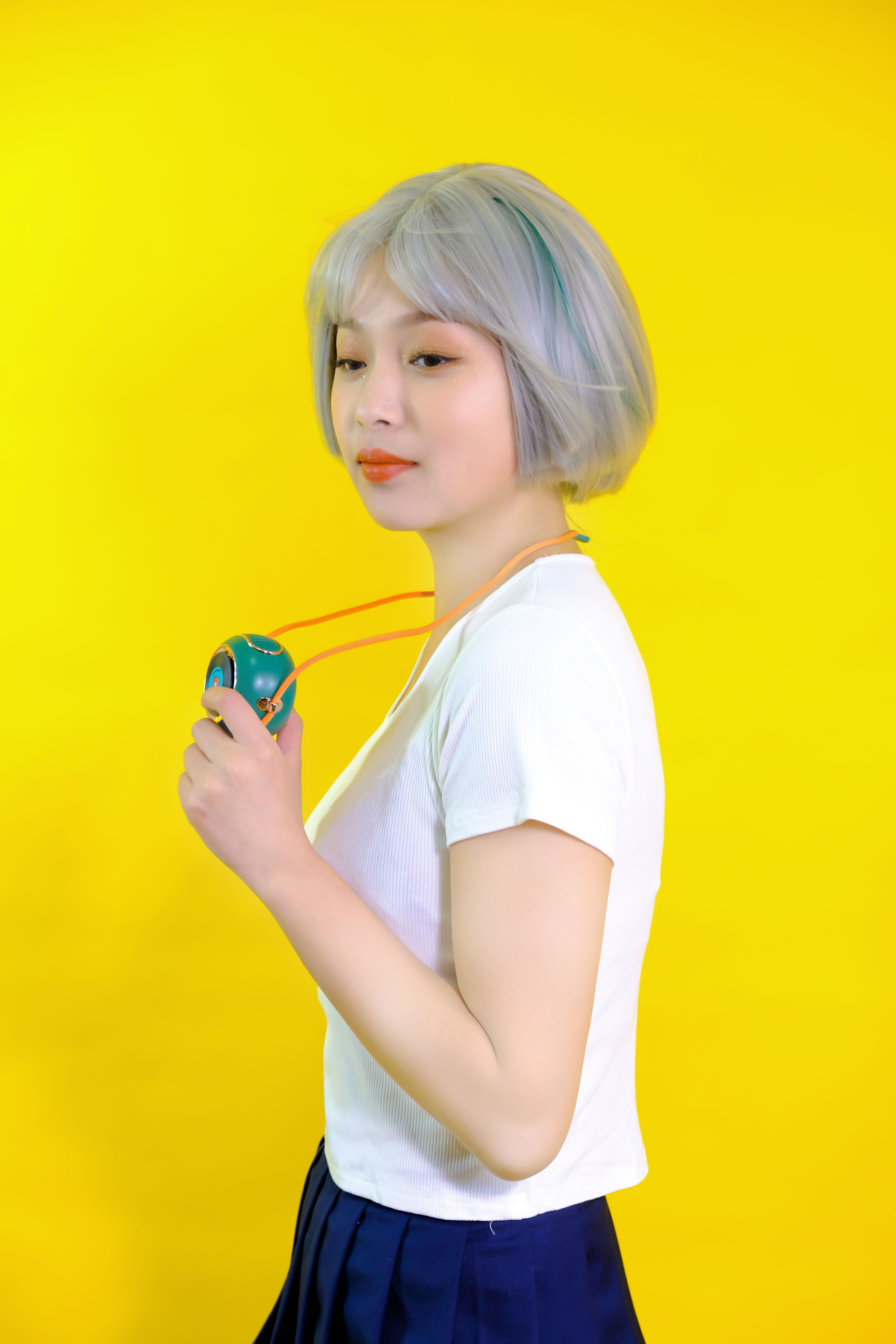 Magic bean, cute, hanging neck design, fan，