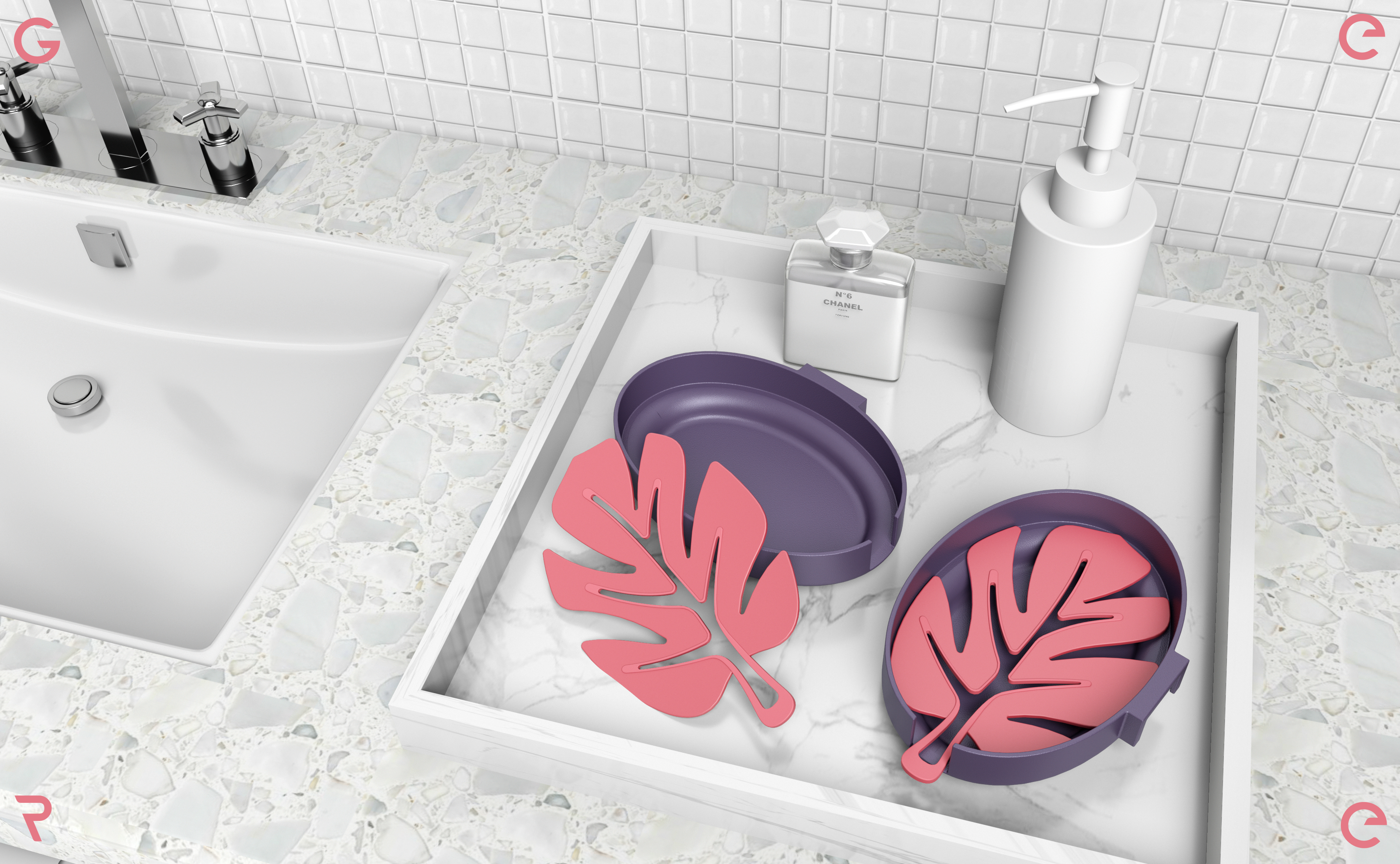 Bathroom supplies，Grey design，Soap box，Receive，