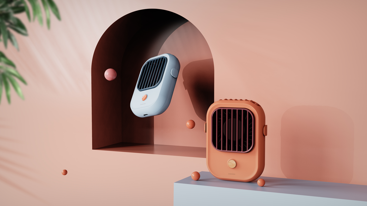 product design，Hanging neck fan，Hand held small fan，Small fan，Appearance design，Handheld fan，