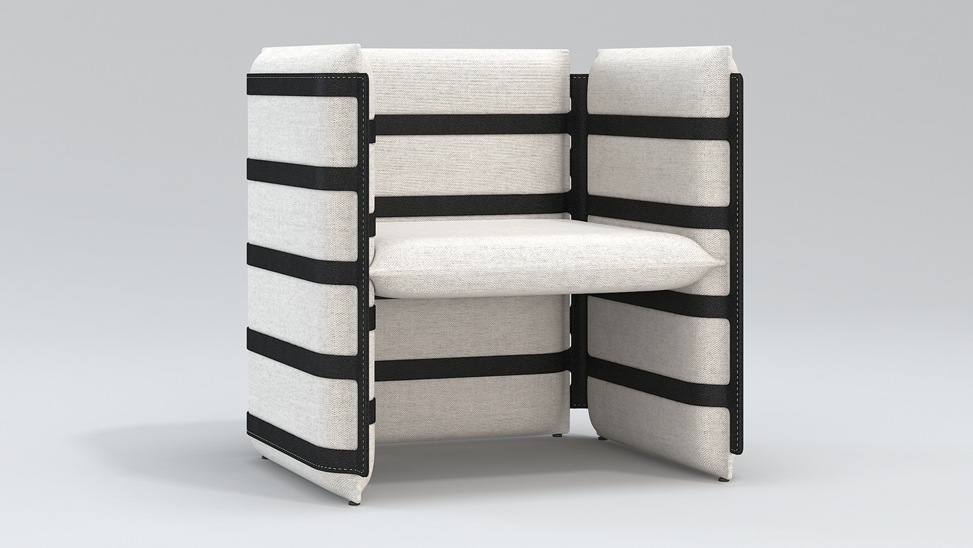 M-O，chair，furniture design ，fabric art，