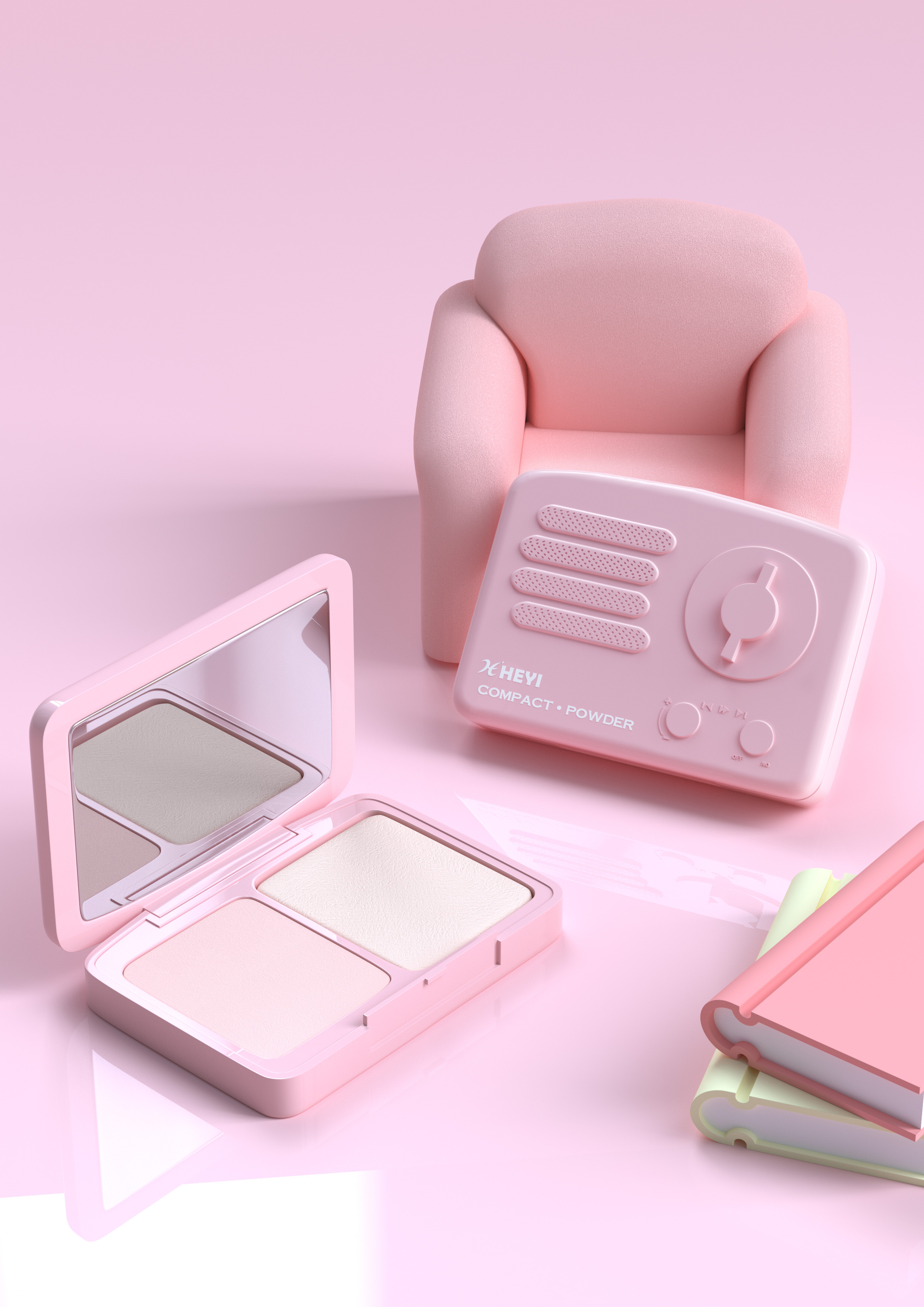 Make-up，Lovely Retro，Fun，Powder，