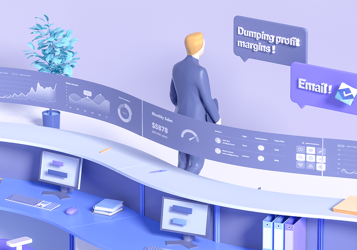 office，intelligence，Render，3d，