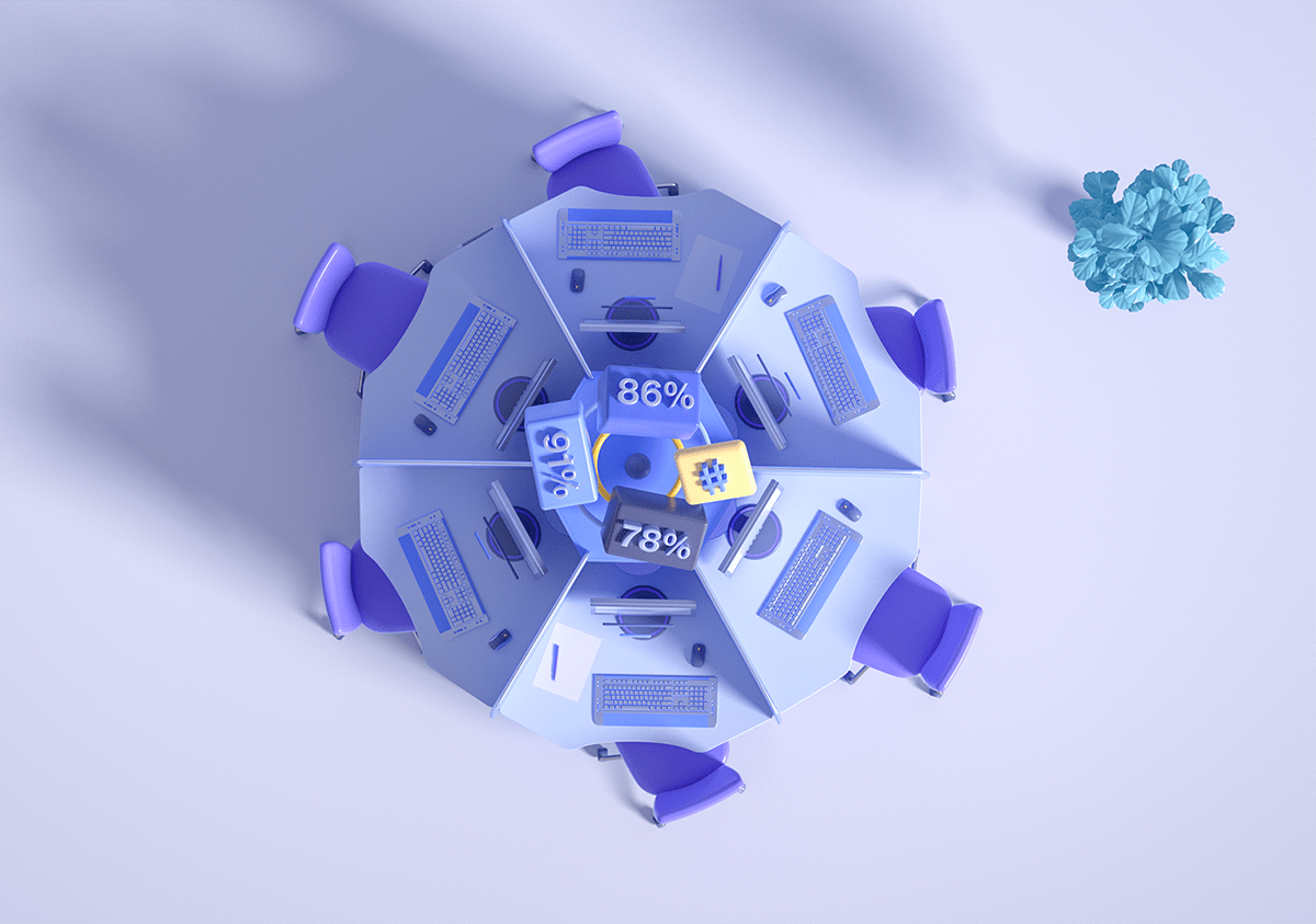 office，intelligence，Render，3d，