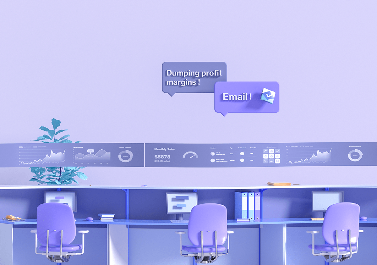 office，intelligence，Render，3d，