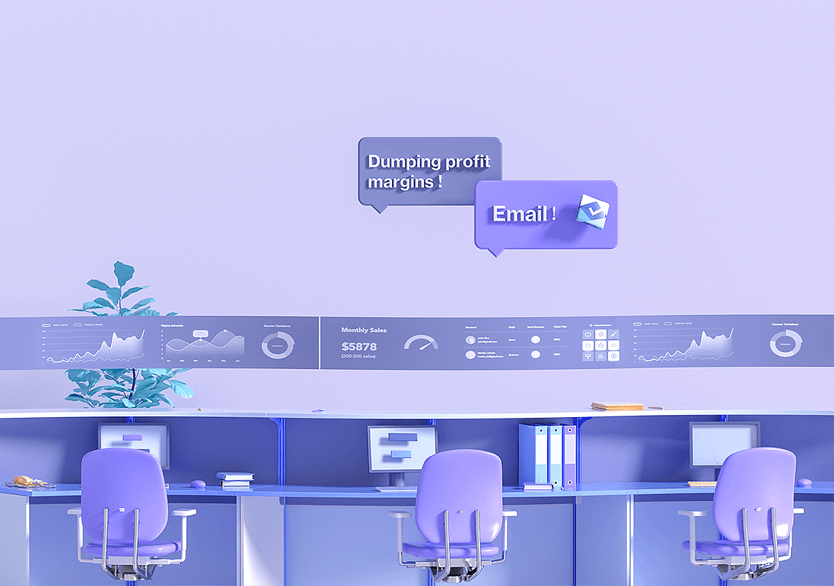 office，intelligence，Render，3d，