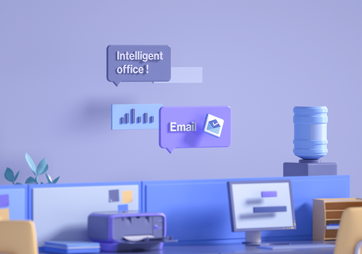 office，intelligence，Render，3d，