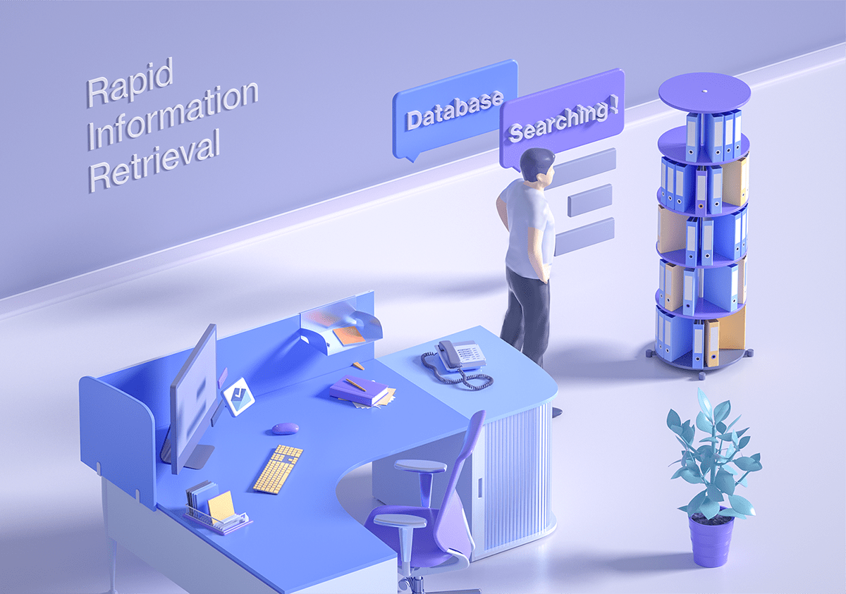 office，intelligence，Render，3d，