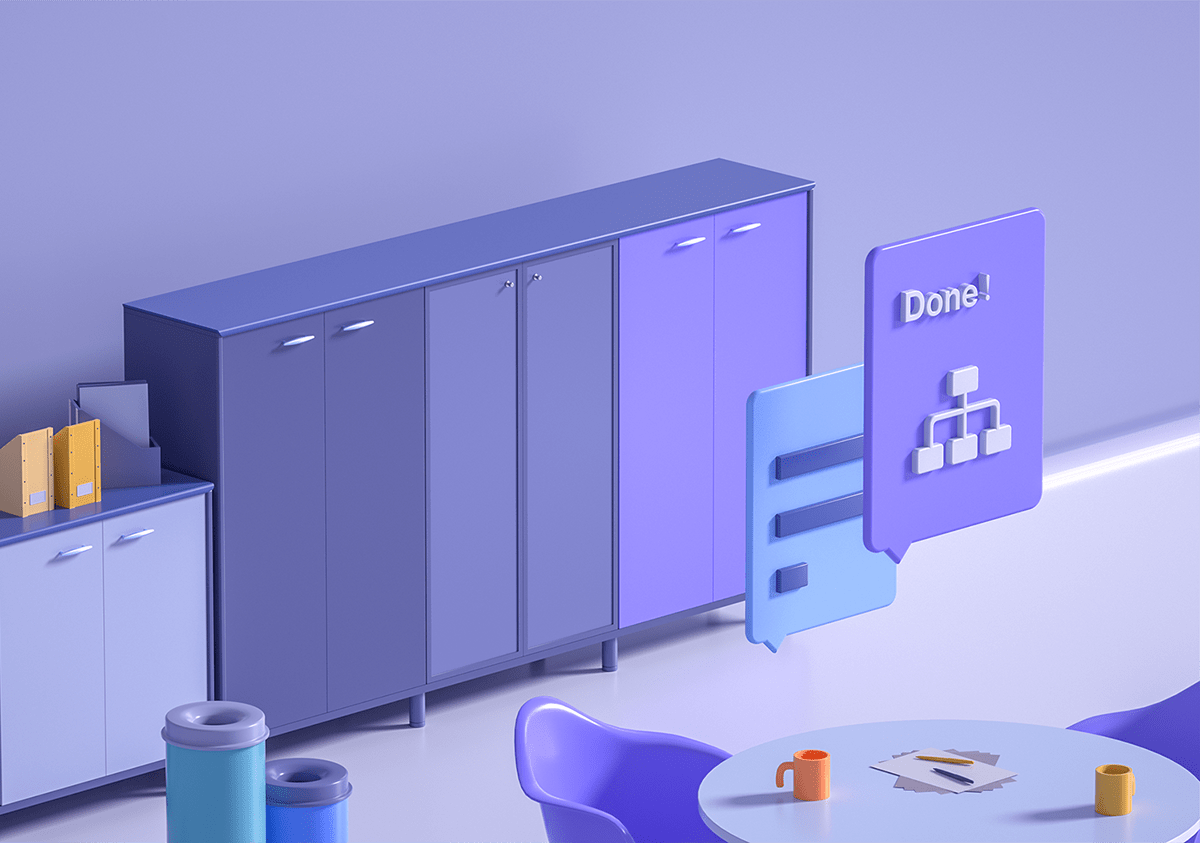 office，intelligence，Render，3d，