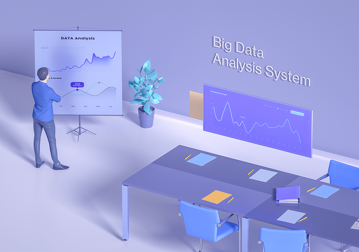 office，intelligence，Render，3d，