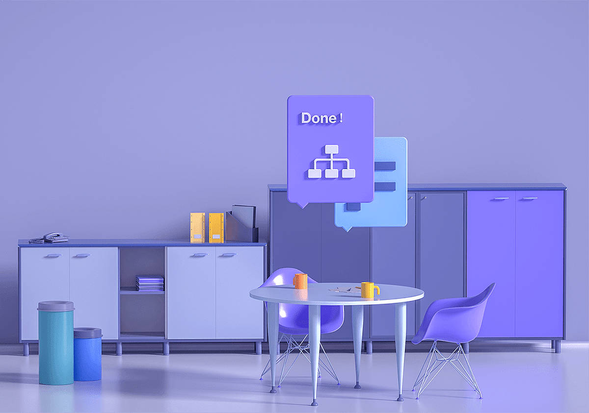office，intelligence，Render，3d，