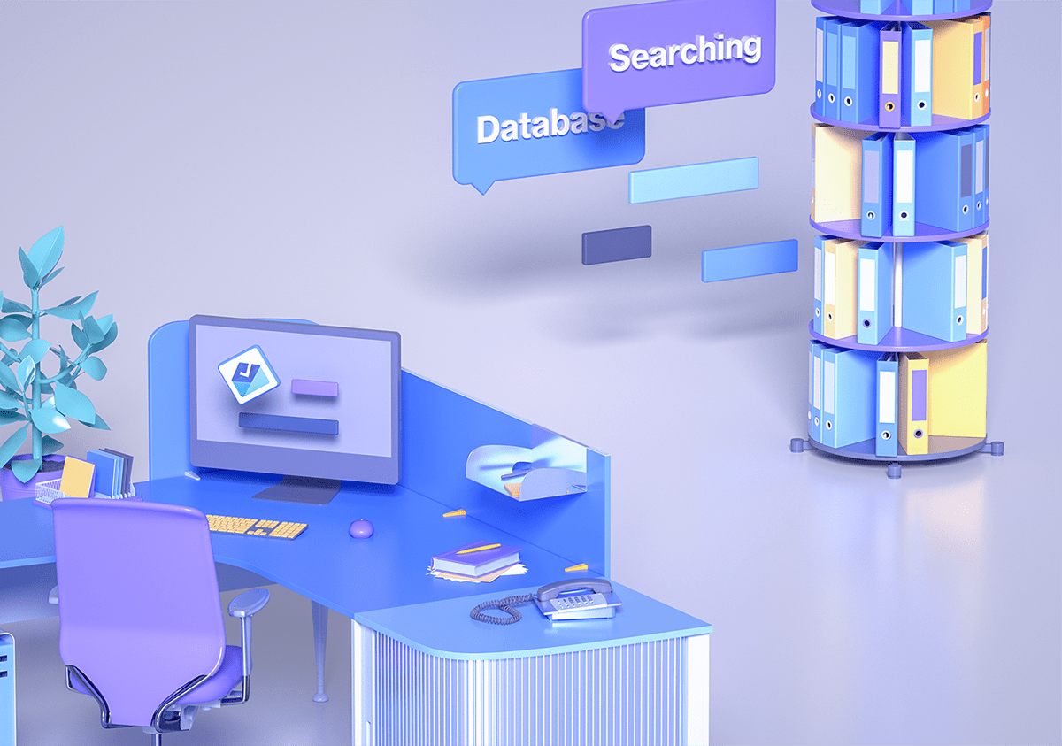 office，intelligence，Render，3d，