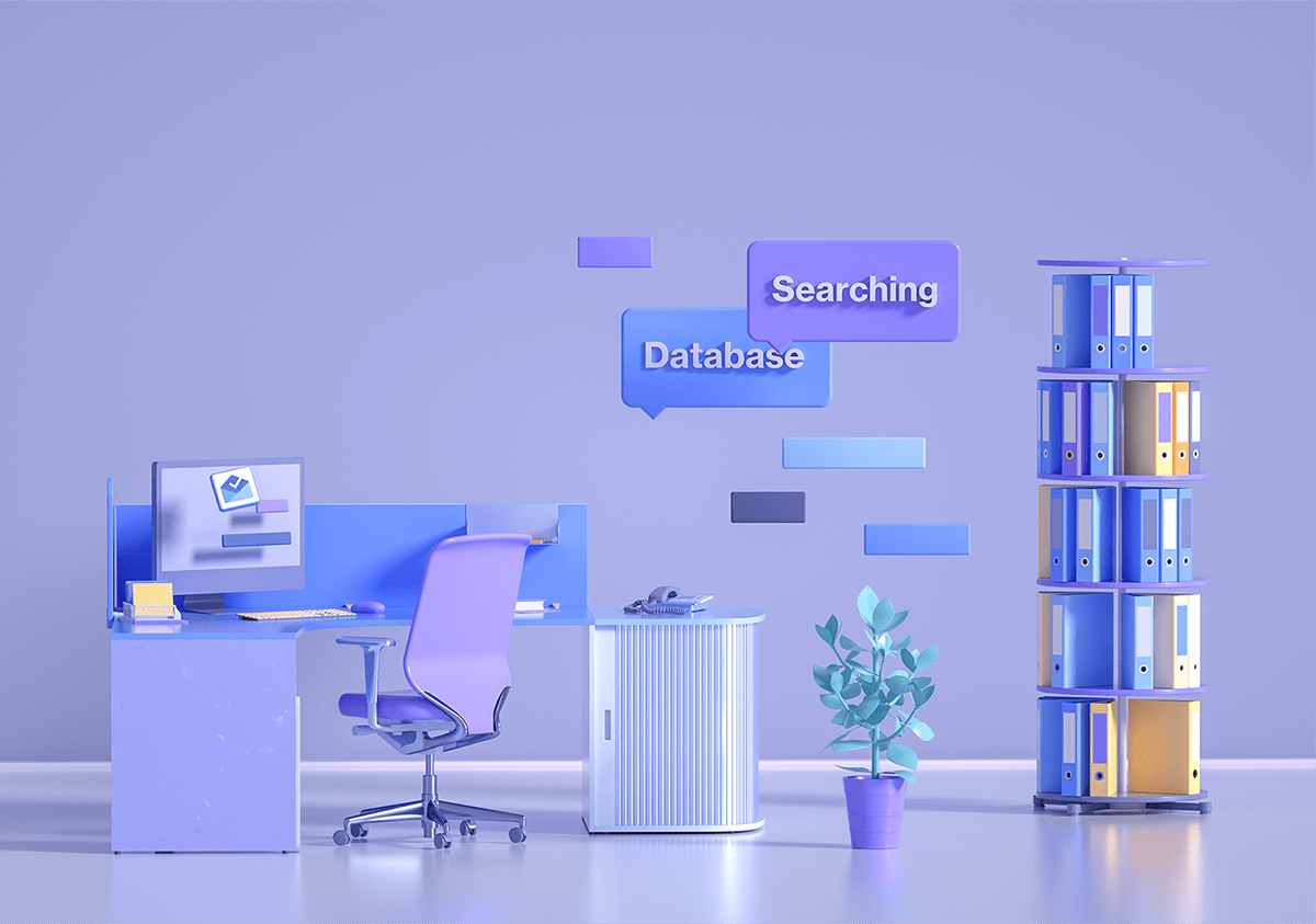 office，intelligence，Render，3d，