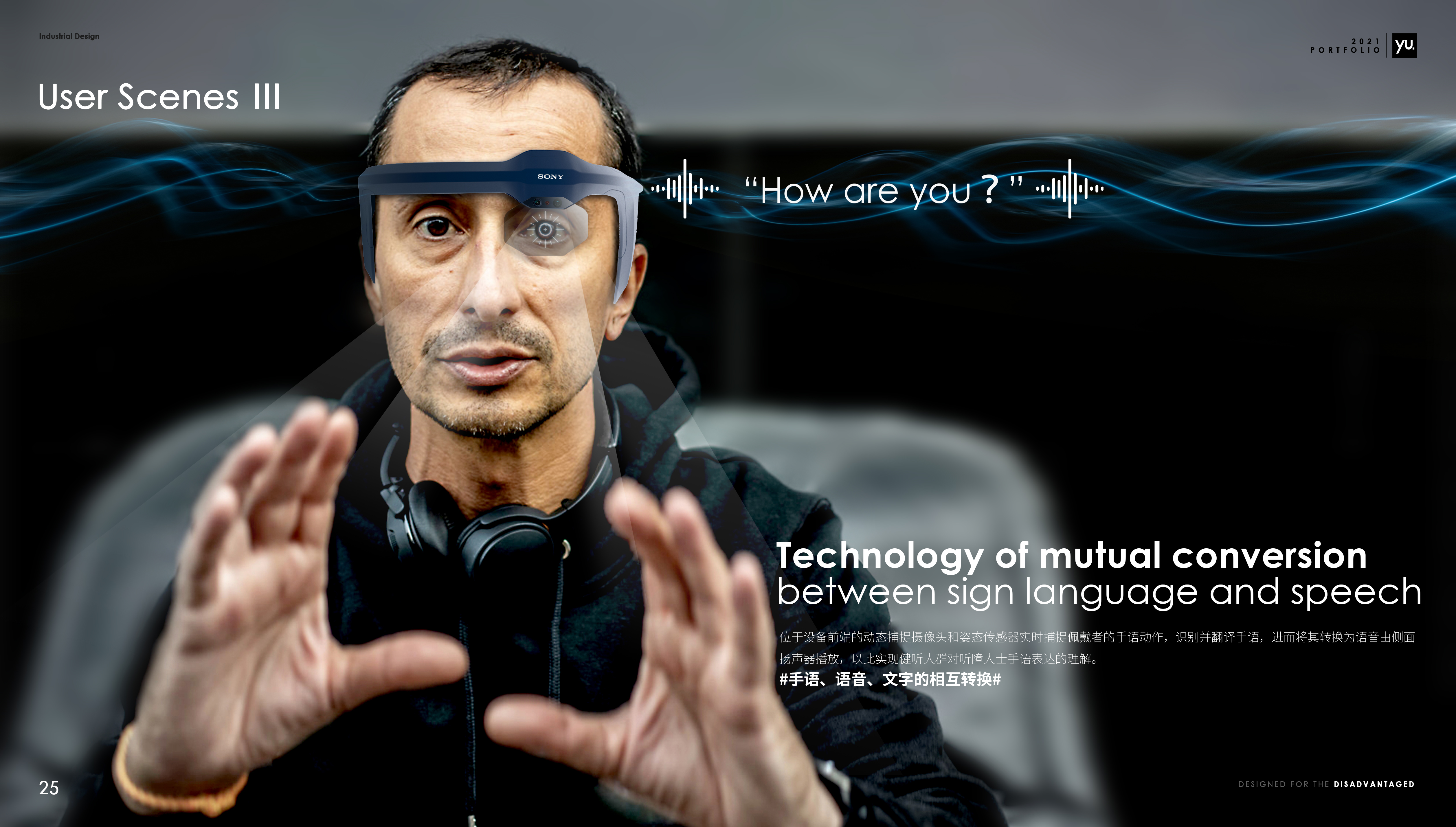 deaf-mute，Disabled people，Hearing impaired group，Headwear，Holographic image，Intelligent device，portfolio，Humanistic care design，