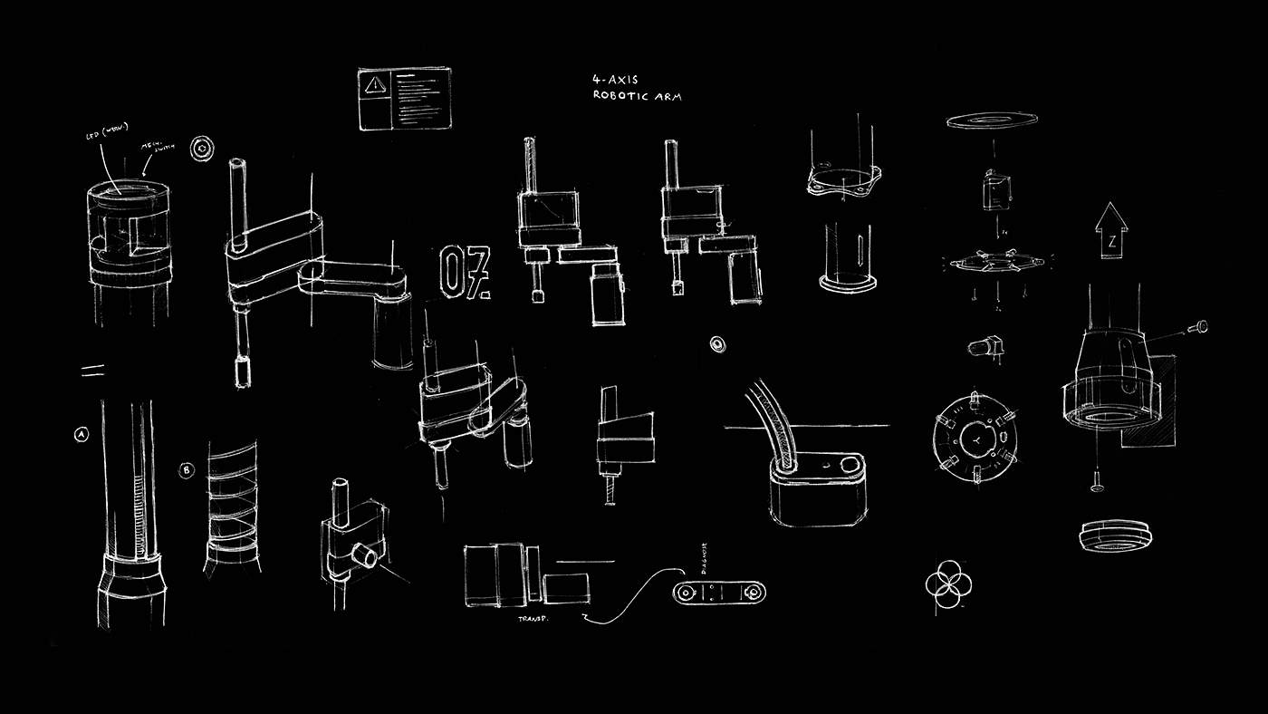 conceptual design，Mechanical arm，Four degrees of freedom，efficiency，